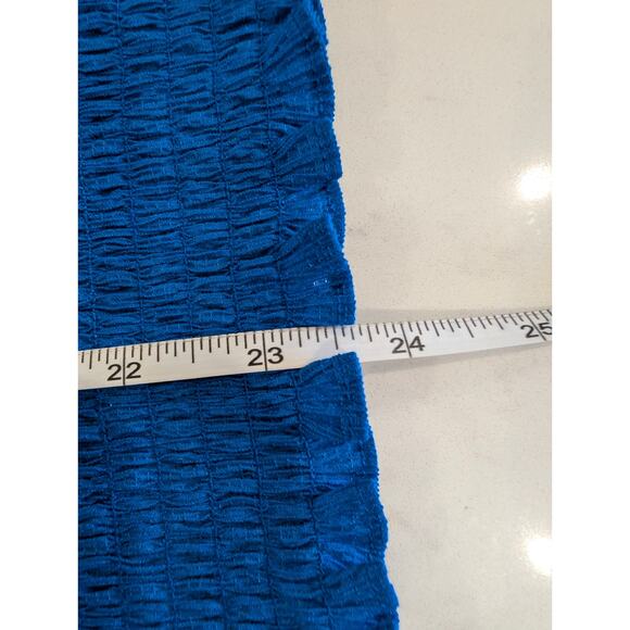 Michael Michael Kors Blue Smocked Hem Blouse Size P/L - Picture 5 of 6